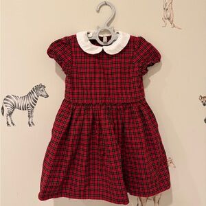 Ralph Lauren Red Tartan Dress with White Collar